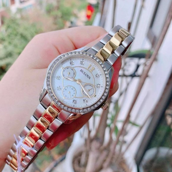 Bulova Ladies Diamond White Dial Watch! New